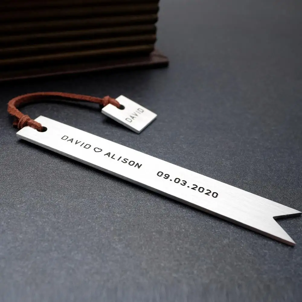 

Personalized Bookmark Custom Engraved Bookmark Metal Bookmark Wedding Favor Valentine's Day Gift Christmas Gift