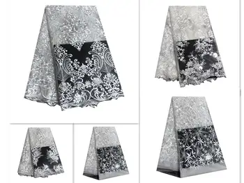 

High Quality White Tulle Lace Fabric Latest Embroideried African Swiss Voile Lace In Switzerland Wedding Dress 5 Yards KRL-6871