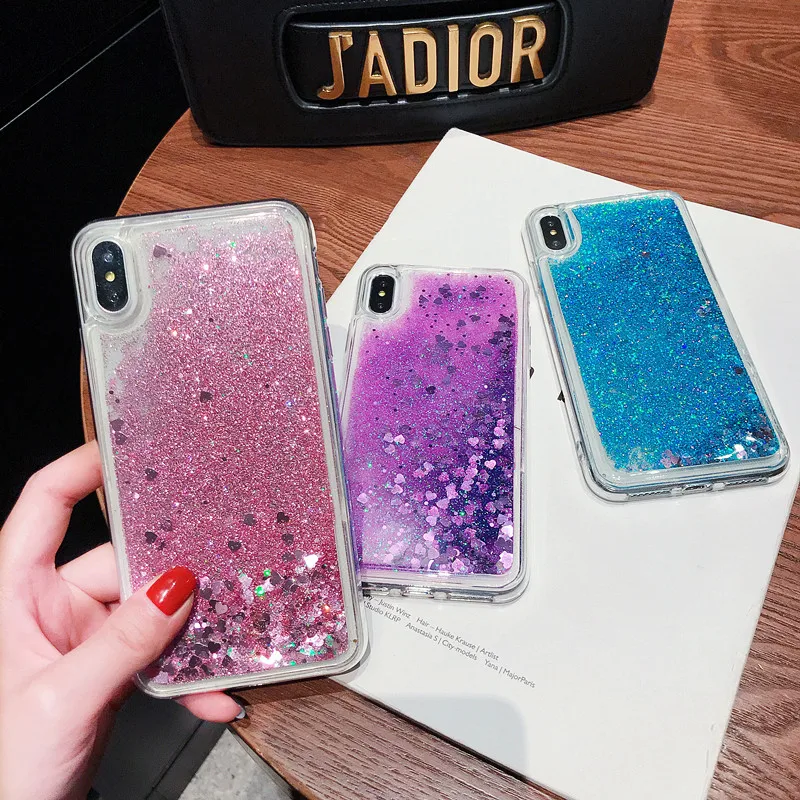 

Liquid Quicksand Sand Clear Shell Case For Samsung Galaxy A7 A9 A6 A8 J4 J6 Plus J8 2018 EU Bling Sequins Glitter Dynamic Coque