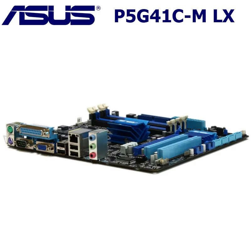 Разъем LGA Asus P5G41C-M LX настольная материнская плата G41 разъем LGA 775 Q8200 Q8300 DDR2 DDR3 8G uATX биос оригинальная б/у материнская плата