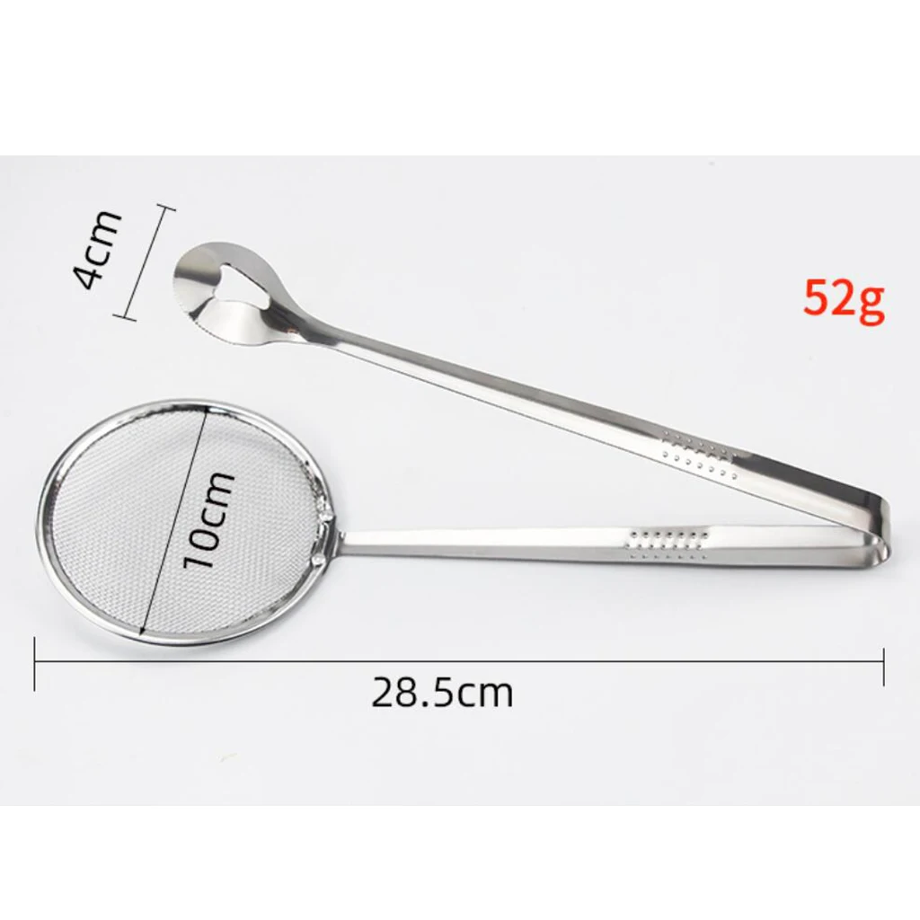 Premium Mesh Strainer Skimmer Sieve Kitchen Utensil Oil Filter Cookware, Stainless Steel, Long Handle