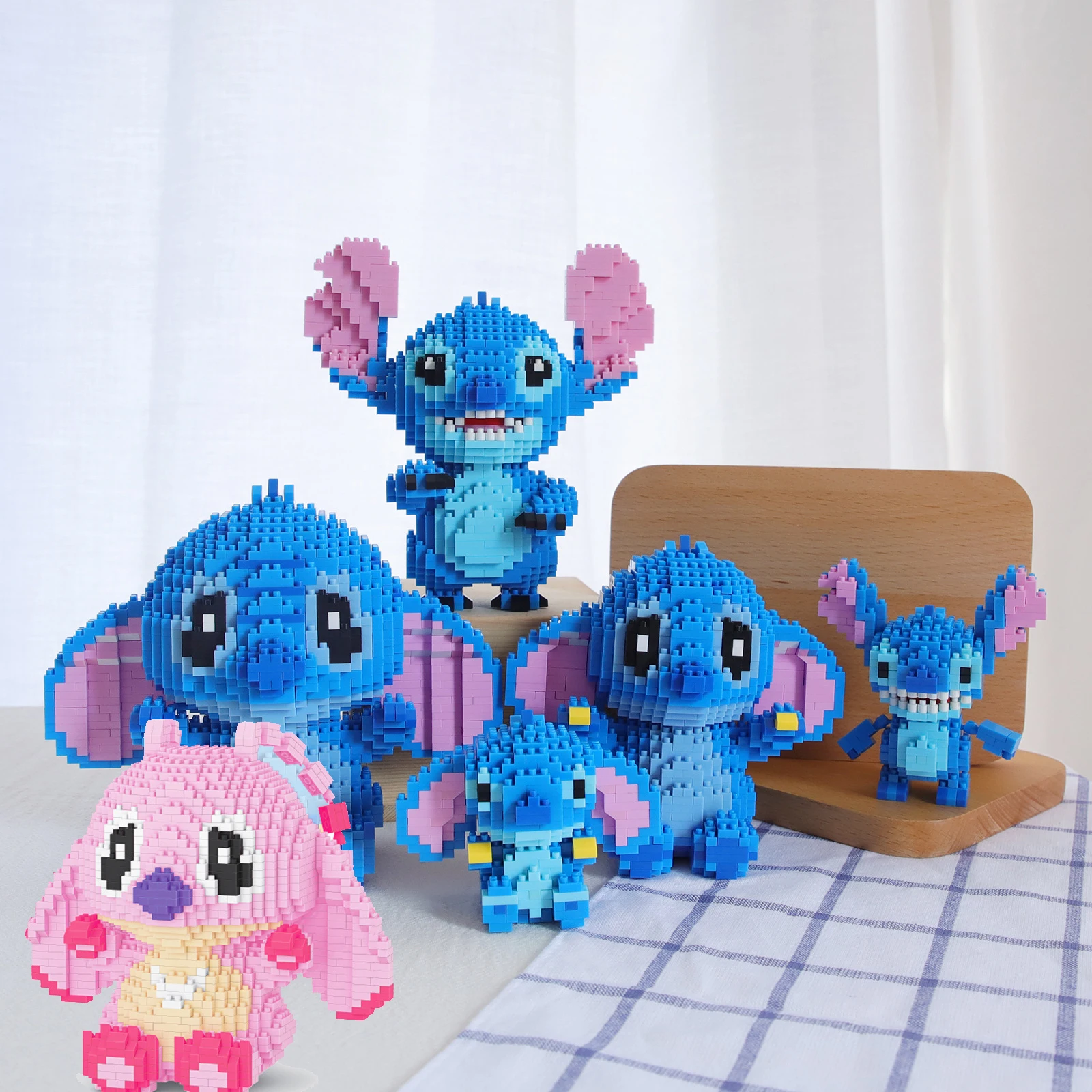 Микробитблочные игрушки Disney милая мультяшная фигурка Лило и Ститч детские