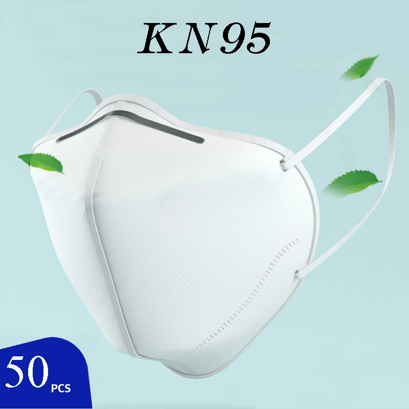 

50pcs Anti-fog Pollution KN95 Mouth Mask Dust Mask Respirator Disposable Masque Polygel KN95 Mouth Masks Earloops Face Masks