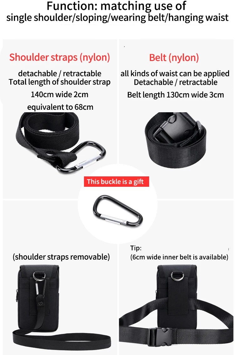 JANGEAR Men Waist Packs Cell Phone Fanny Pack Waterproof Bum Hip Belt Bag Zipper Pouch Purse Small Pockets For Men Hang Around
