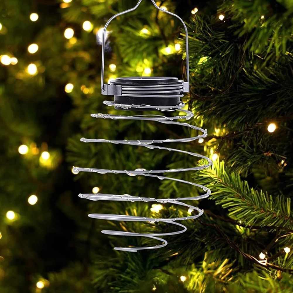 Solar Spiral Lights, Creative Iron Art Lanterns, LED Hanging Decorative Lamp for Outdoor, Garden, Patio, Porch, Path, Yard