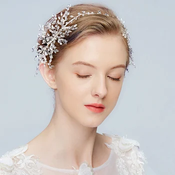

Classic Crystal Hair Vine Jewelry On Silver Plated Wire Girls Gifts Rhinestone Headbands Prom Party Headpiece Hair Accessories