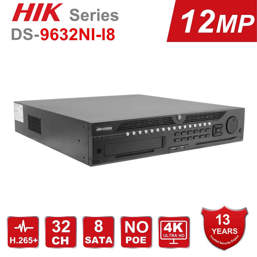 Hikvision профессиональная 32 канальная CCTV система DS 9632NI I8 Встроенный 4K CH NVR до 12