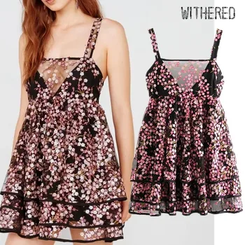 

Withered england elegant vintage floral Sequins embroidery party mini dress women vestidos de fiesta de noche vestidos blazers