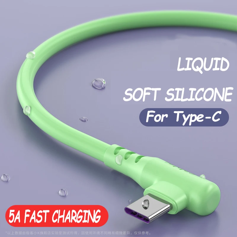 Изгиб 90 градусов кабель быстрой зарядки USB Тип C мобильный телефон зарядного