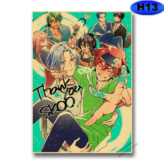 Vintage SK8 The Infinity Poster Kraft Paper Anime Posters Wall Stickers Home Decor Study Bedroom Bar Cafe Decoration Painting H13