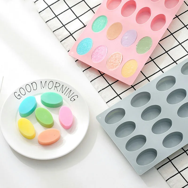

16 Grid Silicone Mold Cake Decorating Tools Creative Elliptical Chocolate Mould Silicone Candy Handmade Molds Fondant