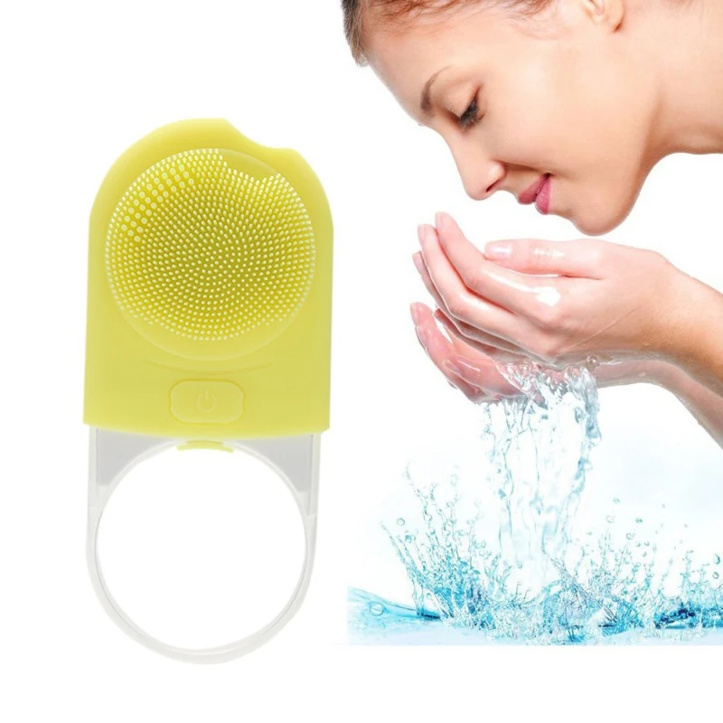 Сменная USB щетка для мытья лица, силиконовый Очищающий Инструмент, водонепроницаемые очищающие щетки для лица, сужающие поры