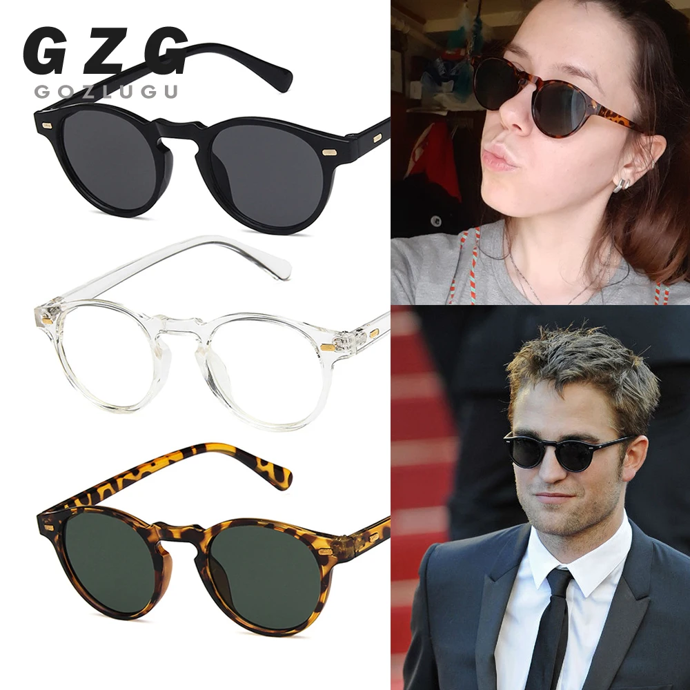 Vintage Round Lense Clear Frame sunglasses Gregory Peck Brand Designer