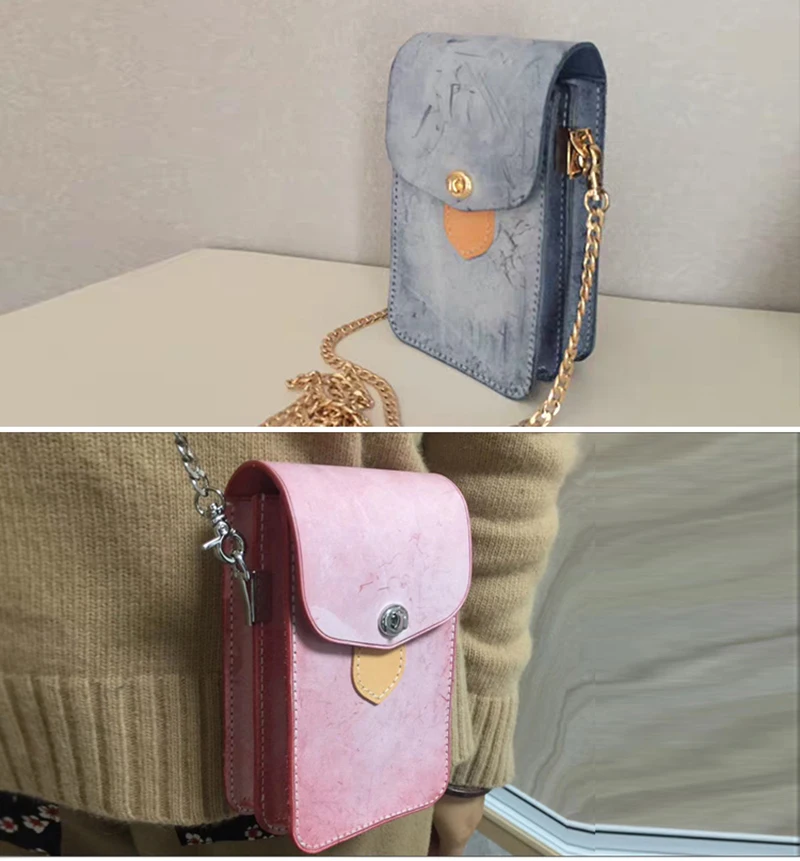 DIY leather craft small Mini crossbody bag High Quality Acrylic cardboard sewing pattern 16*10.5*5cm
