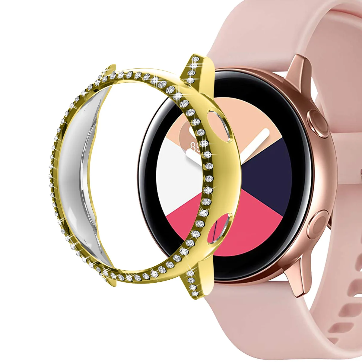 40 мм PC чехол-Бампер Защитный чехол для samsung Galaxy Watch Active для женщин и девушек блестящий чехол для часов с кристаллами