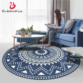 

Bubble Kiss Bohemian Style Carpet Blue Printing Home Rug For Living Room Door Floor Mat Carpet Bedroom Decor Customized Area Rug