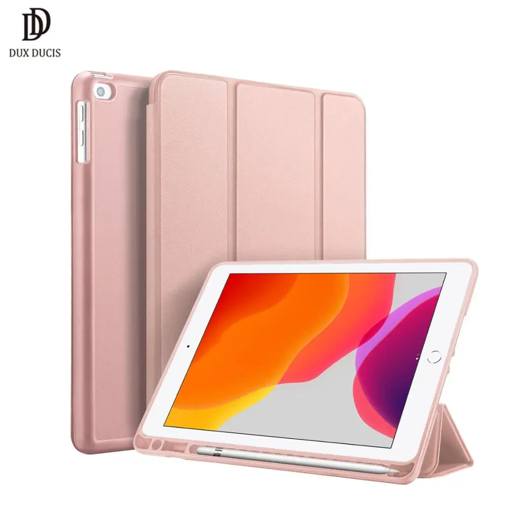 DUX DUCIS PU кожаный смарт-чехол для iPad 7 10,2() мягкий флип-чехол для iPad 7 10,2 дюймов с карандашом чехол с зажимом