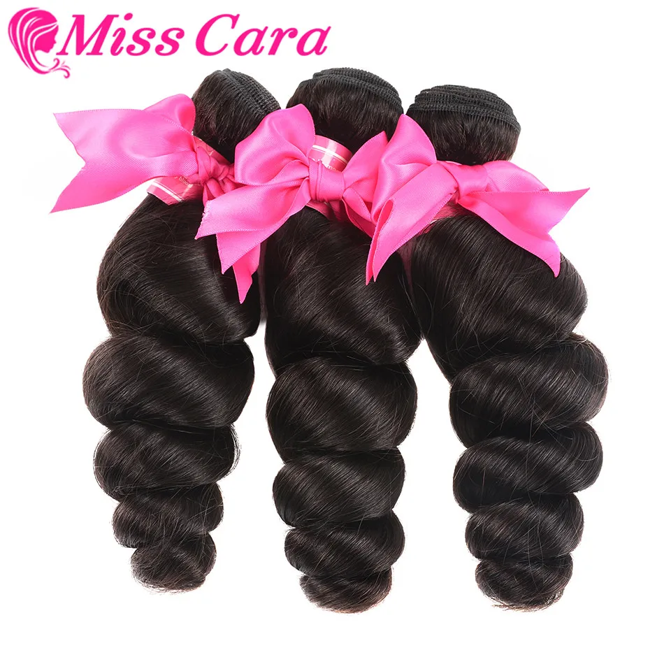 

3 Pieces/ Lot Brazilian Loose Wave 3 Bundles 100% Human Hair Weave Bundles Miss Cara Remy Human Hair Extensions Can Be Mixed