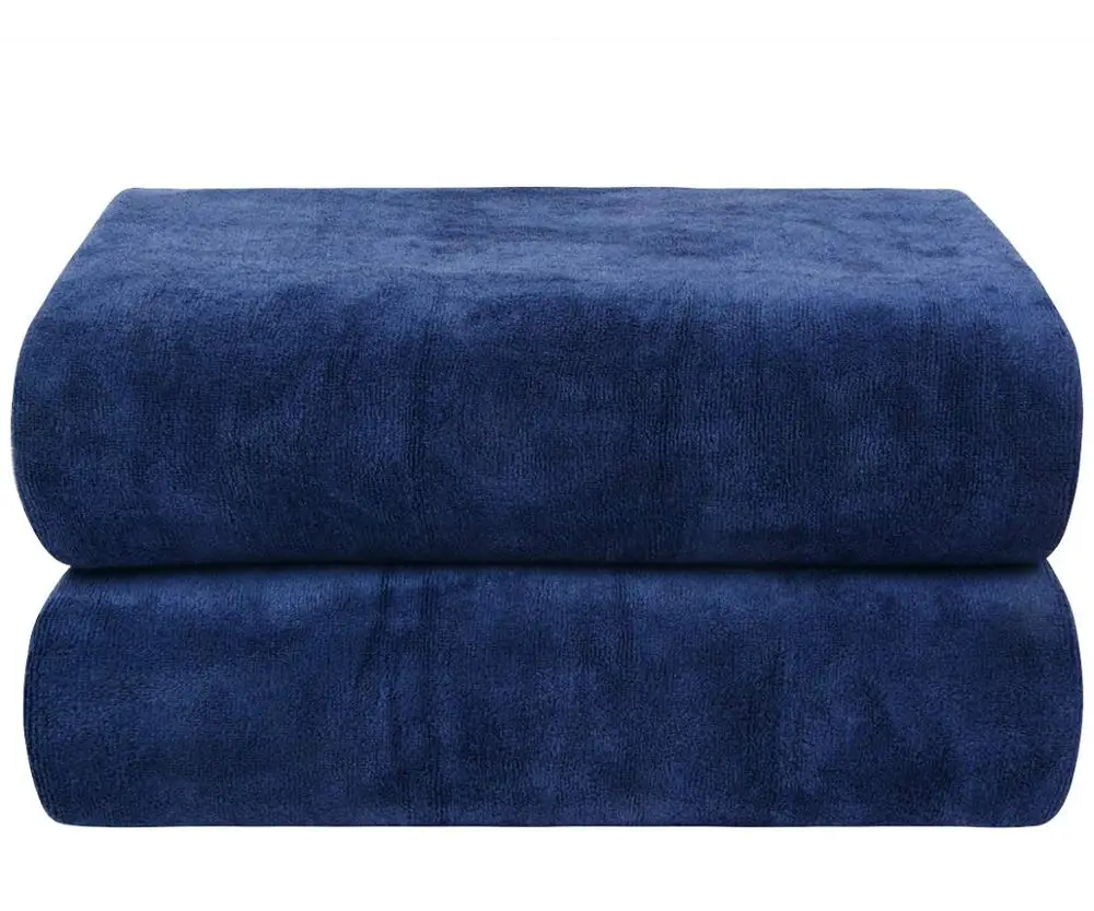 Navyblue SUNLAND банное полотенце из микрофибры s для Boby, банное полотенце, очень большое для спорта, путешествий, пляжа, кемпинга, фитнеса, йоги, 31in x 59in, 2 упаковки - Цвет: Navyblue