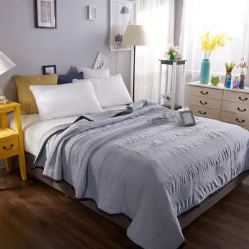 

31 Gray Pink Blue Summer Quilt Plaid Washed cotton Fabric Blanket Throw Soft Comforter Bedding Cover Bedspread Home Textile