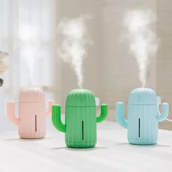 

340ml Mini Cactus Shape Ultrasonic Air Humidifier USB Mist Maker Humidifier Diffuser Mute Home Office Air Diffuser Humidifier