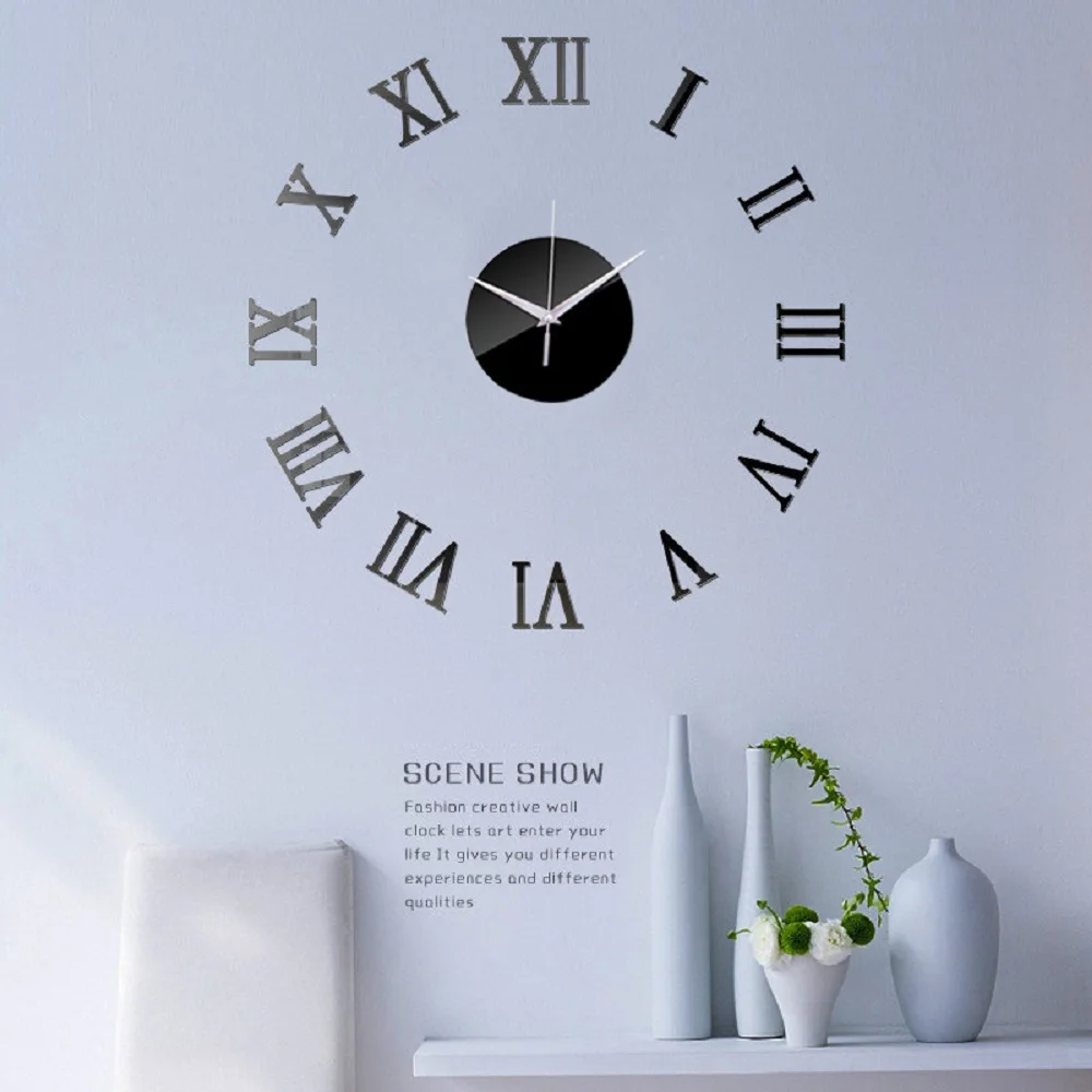 3D Wall Clock Acrylic Mirror Wall Stickers Modern DIY Wall Clocks Home Decor Living Room Quartz Needle reloj de pared 2020 NEW 20