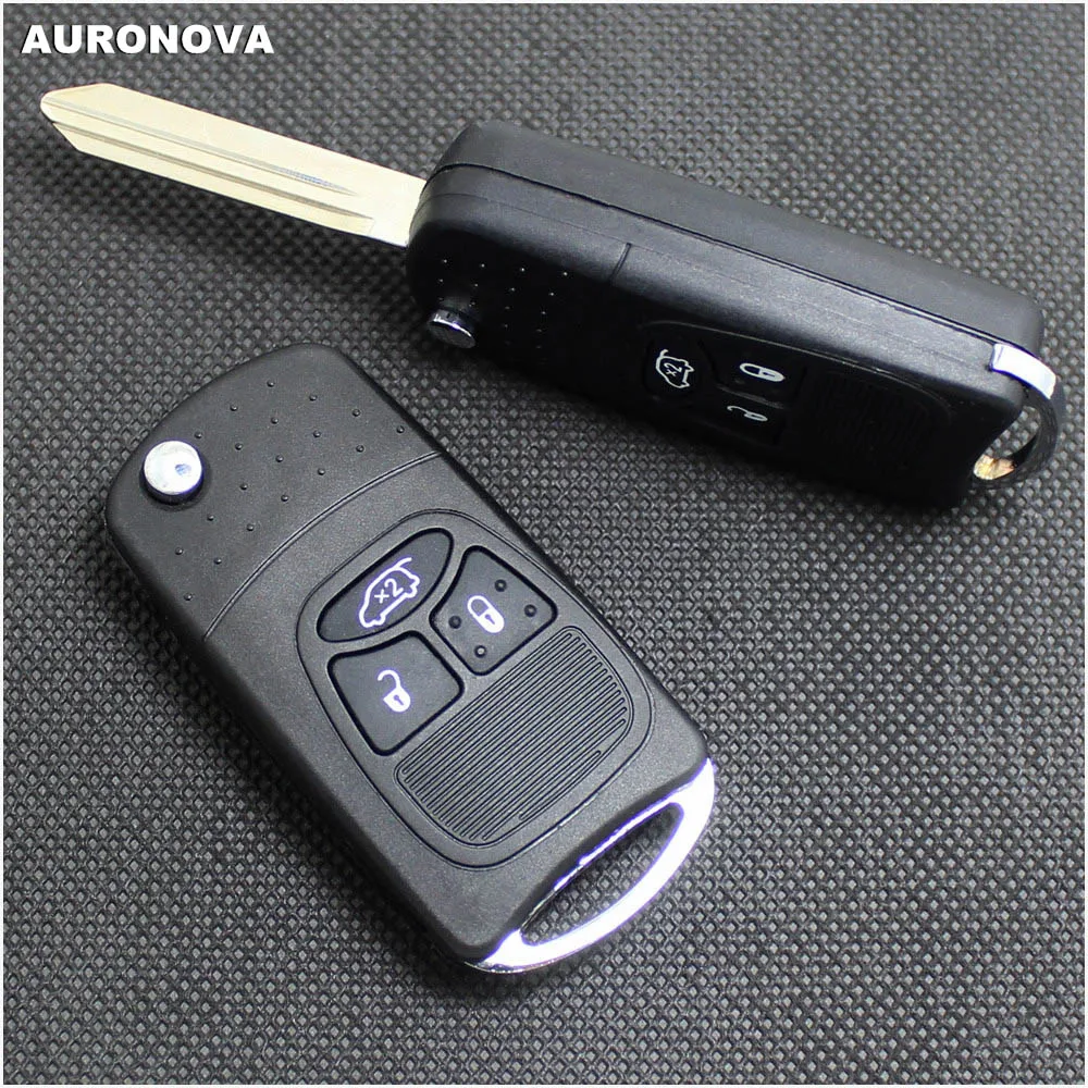 Auronnova обновленный Складной Корпус ключа для CHRYSLER Dodge Jeep Avenger Nitro Dodge 2 кнопки дистанционный ключ-брелок от машины чехол