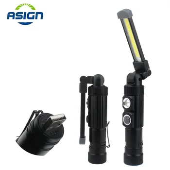 

LED Flashlight Torch USB Rechargeable Foldable Led Work Light Waterproof Magnetic COB+XPE Lanterna For Outdoor Camping Lighting