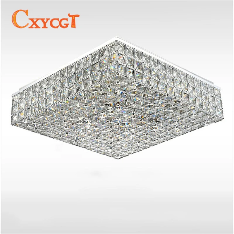 

Modern Minimalist Style Master Bedroom LED Square Crystal Ceiling Lamp