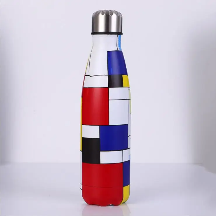 Настраиваемый Логотип термос из нержавеющей стали, Вакуумная бутылка 500 мл, чашка для кофе, молока, для путешествий, спорта, термос, чашка для кока-колы - Цвет: Picture color7