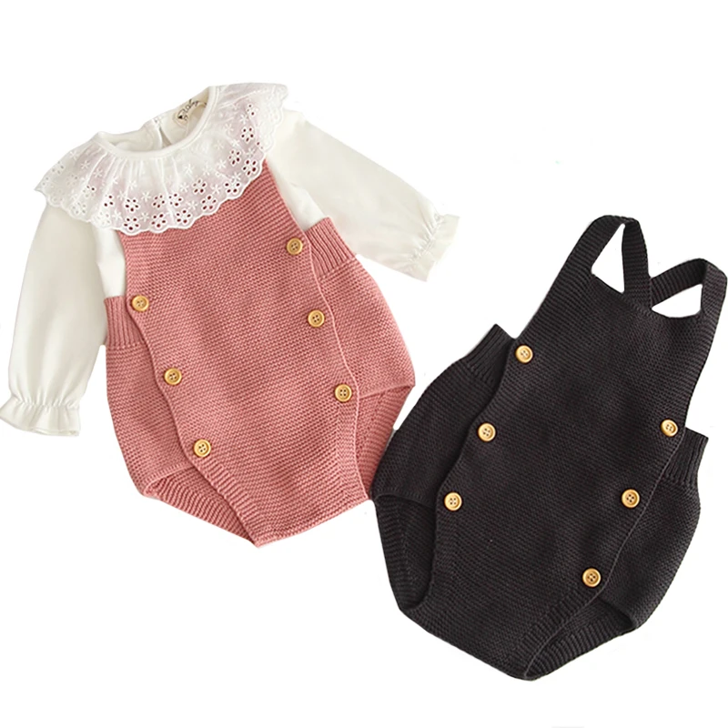 

Baby Boys Girl Clothes New 2019 Baby Knitting Rompers Cute Overalls Newborn Sleeveless Romper Jumpsuit