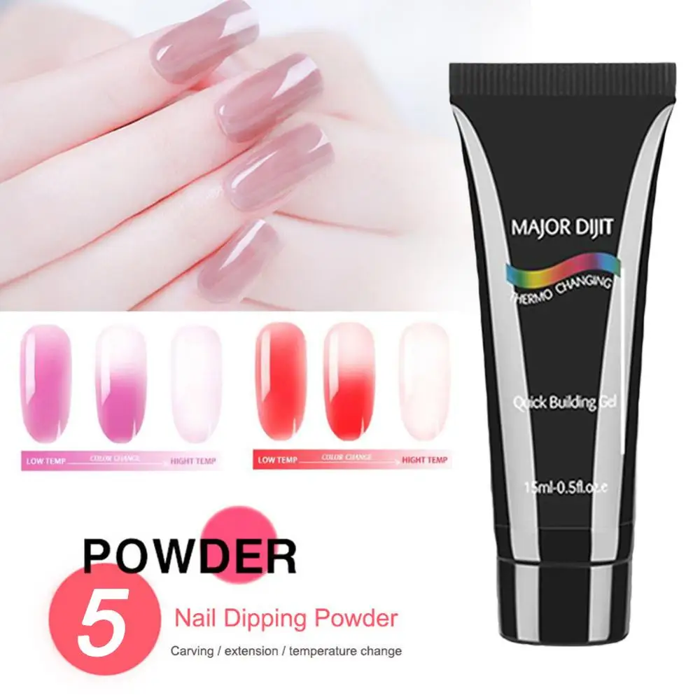 

1PC 15ml Thermo Changing Poly Gel 5Colors Soak-Off UV LED Quick Building Professional Temperature Chameleon Nail Gel