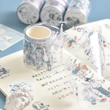 

4PCS/LOT floating girl series decoration release paste PET tape