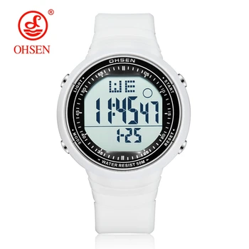 

Fashion Digital Sport Watch Men Wristwatch Stopwatch Unisex Rubber White 50M Waterproof LED Watch male clocks relogio masculino