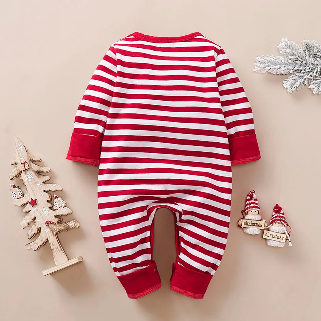 SAGACE Cute Christmas Santa Baby Pyjamas Newborn Romper Jumpsuit Baby Clothes Newborn Clothes Pullover Long Romper For New Year