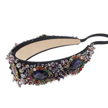 

Baroque Lady Hair Hoop Luxury Sun Flower Shape Rhinestone Headband Charm Women Party Wedding Headwear Gifts