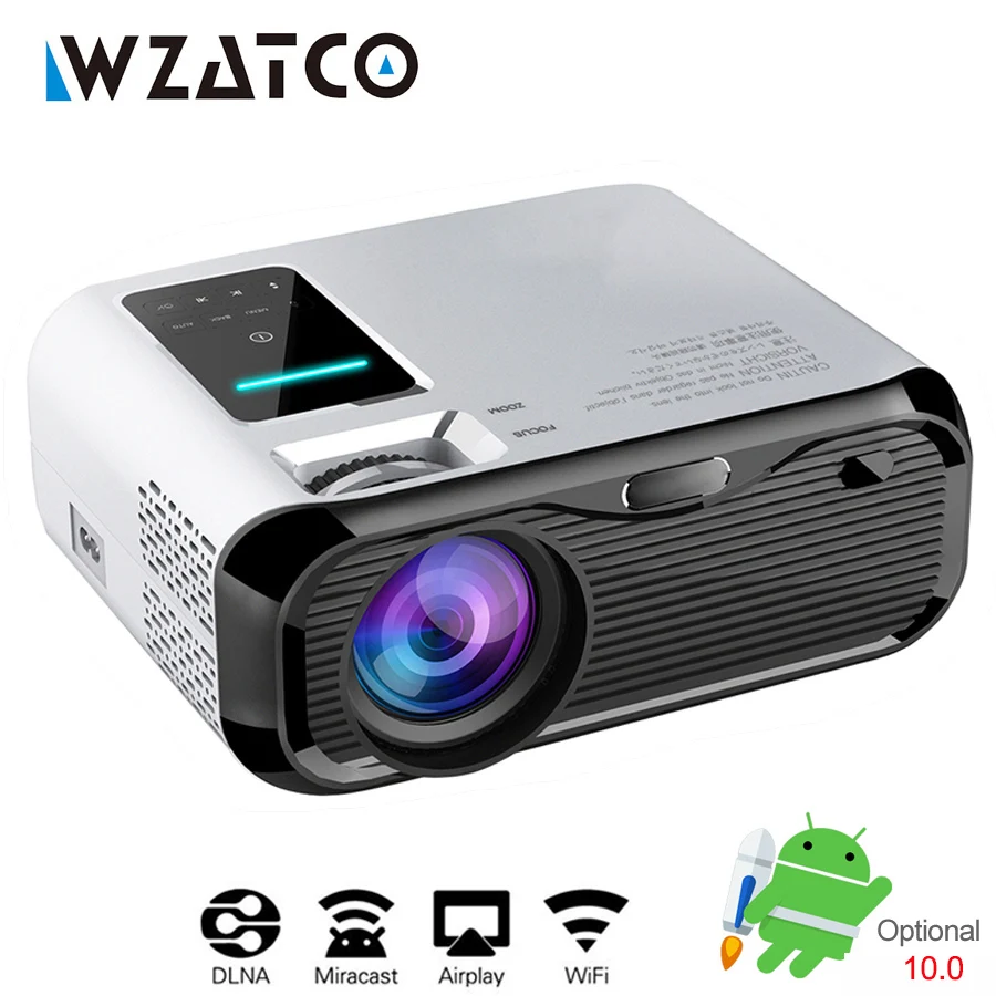 Мини проектор WZATCO E500 светодиодный 1280x720 Android 10 0 Wi Fi| |