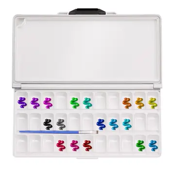 

33 Wells Paint Palette Travel Paint Tray Folding Moisturizing Watercolor Paint Palette for Water Based Paints