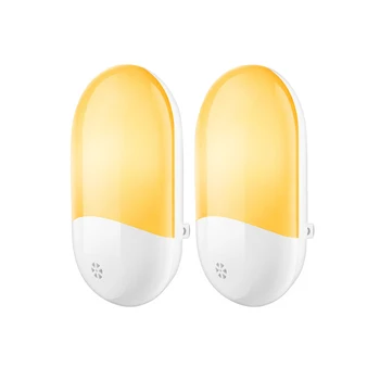 

2 Pack Automatic LED Night Light EU US Plug-in Intelligent Human Body Induction On/Off for Child Bedroom Aisle Toilet Light