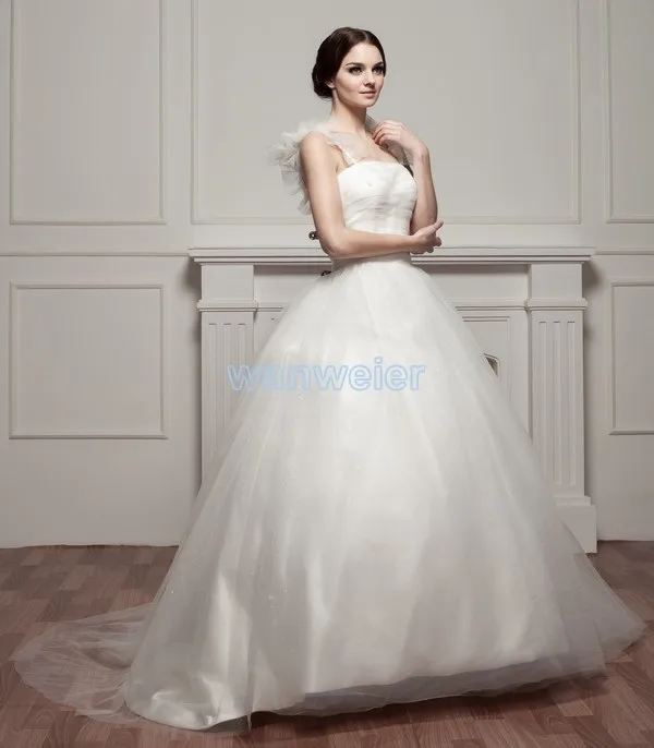 

free shipping new design A-line actual images bridal gown good quality custom size/color ball gown white/ivory wedding dresses