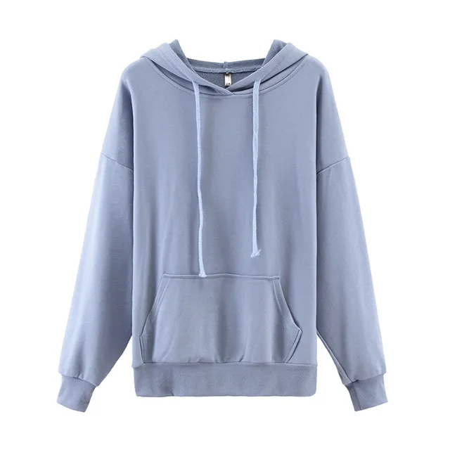Harajuku Hoodies women Sweatshirts Solid color Autumn Winter Hooded Tops Women Hoodies Casual Long sleeved Thickening Coat P043