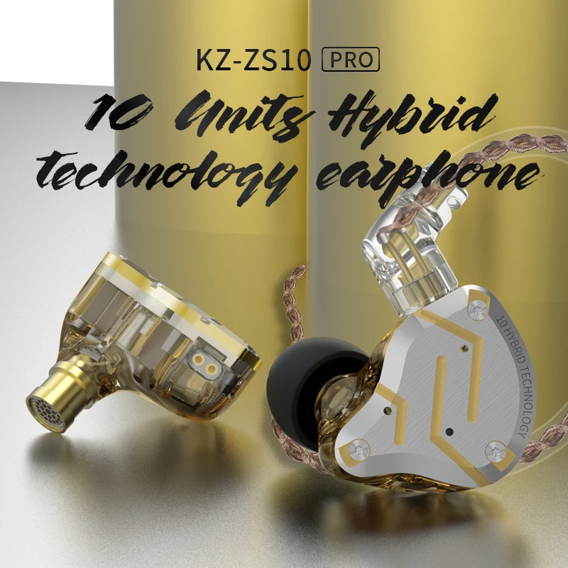 Fones de Ouvido 4ba + 1dd Tecnologia Híbrida no Ouvido Fones Alta Fidelidade Ativo Noice Cancelamento Monitor Esporte kz Zs10 Pro - Image 3
