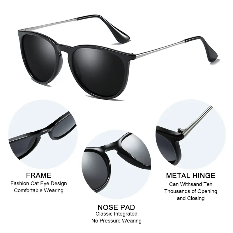 Classic Round Polarized Sunglasses Men Women Fashion Driving Sun Glasses Male Vintage Black Pink Shades Travelling Eyewear UV400 - Image 6