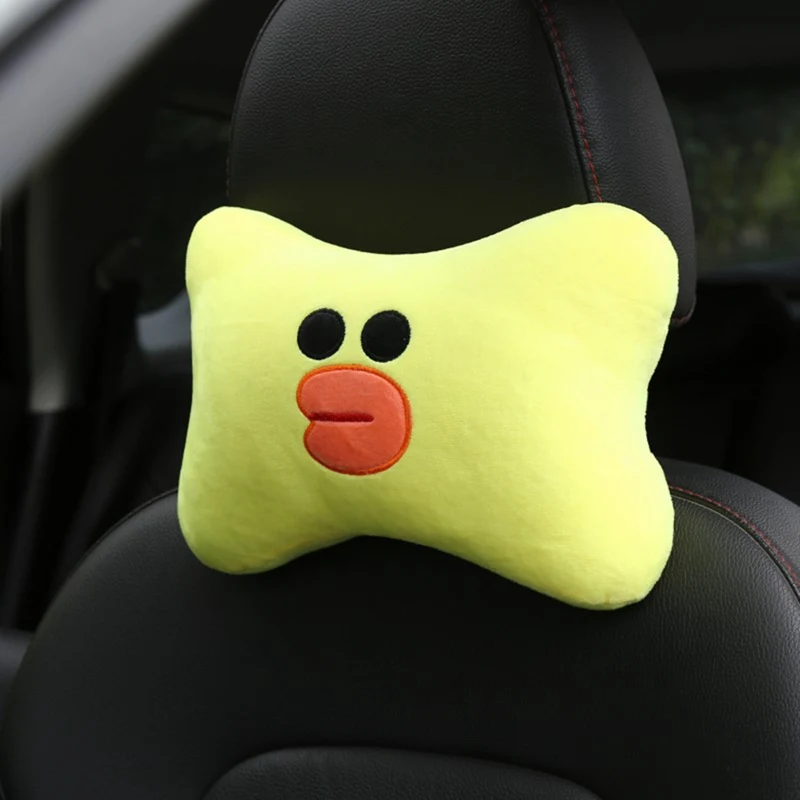 Универсальная Милая Автомобильная подушка для шеи, подголовник, подушка для авто, безопасность, подушка для сиденья, хлопок, Автомобильная подушка для шеи - Цвет: YW