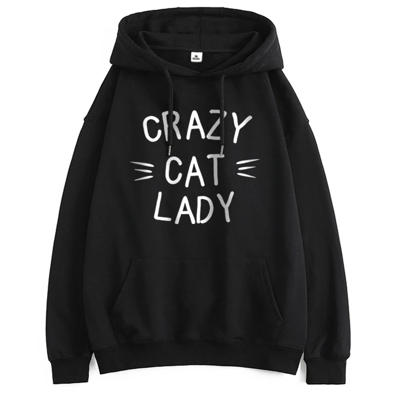 С длинным рукавом женские спортивные костюмы Crazy котика для девочек Пуловеры на