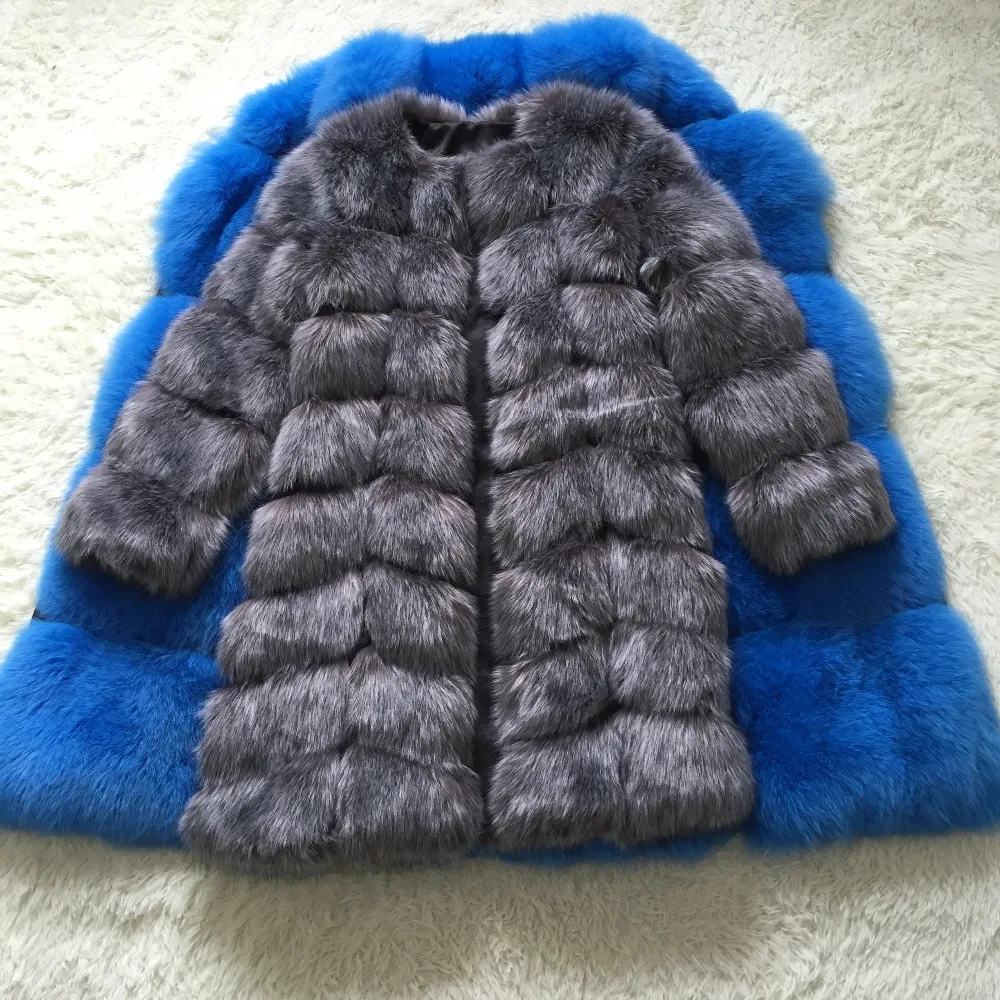 Новинка, куртка средней длины из искусственного лисьего меха, женская зимняя куртка из искусственного лисьего меха, женская теплая куртка из искусственного лисьего меха, женская меховая куртка