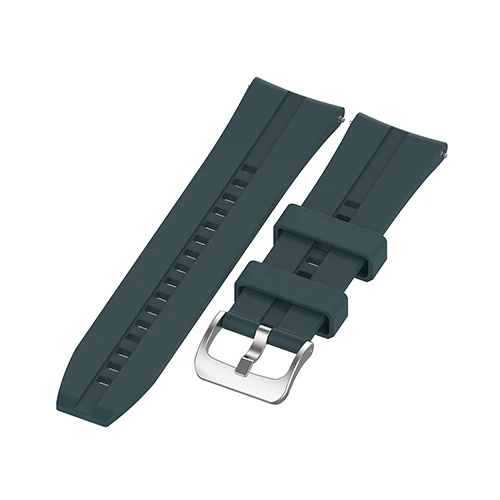 Силиконовый ремешок для Huami amazfit GTR 47 мм huawei GT2 часы сталь Пряжка Браслеты замена Браслет - Цвет: Dark green