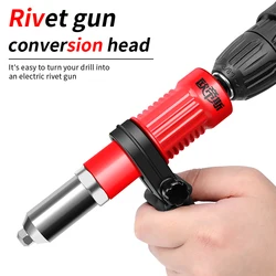 Perceuse à écrou électrique sans fil, pistolet à riveter 2.4mm 4.8mm, adaptateur, outil de rivetage, insertion d'écrou, outil de Rivet, travail du bois, bricolage 