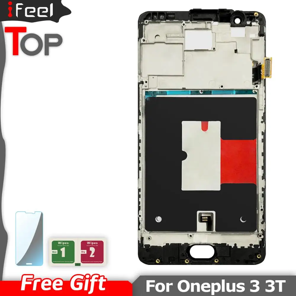 ЖК-дисплей Super AMOLED для Oneplus 3T сенсорный экран с рамкой замены 3 A3000 A3003 | Мобильные