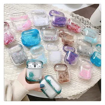 

Glitter Bling sequin liquid quicksand Wireless Earphone Charging hard Cover for Apple AirPods 1 2 Pro Bluetooth Headset case